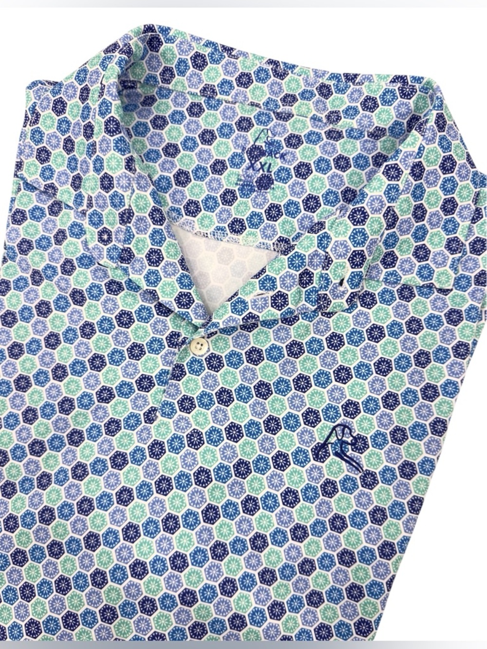 Rhoback Performance Polo Shirt Mens XXL Short Sleeve Golf Stretch Printed